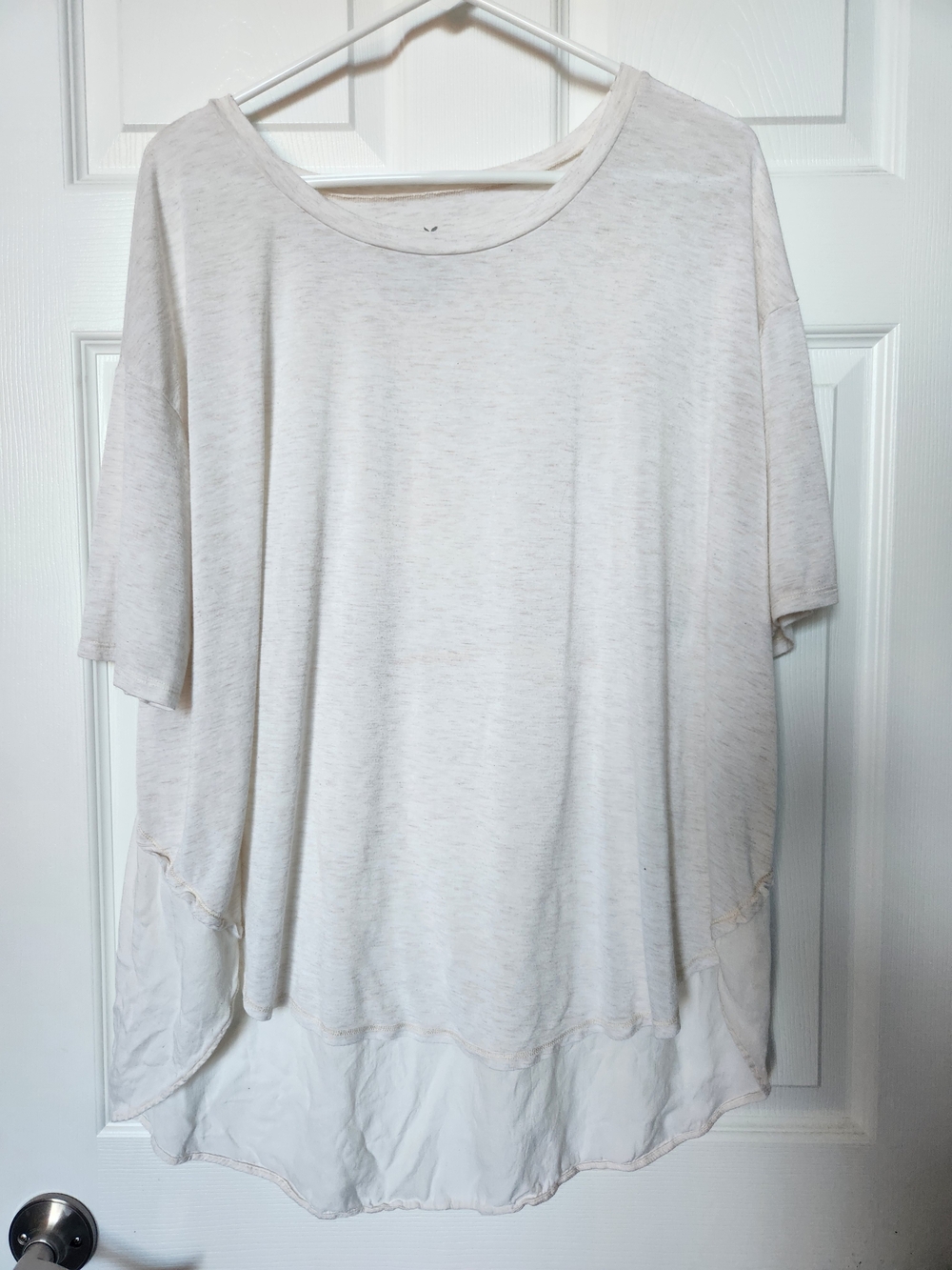 American Eagle Light Cream Layered Women's Short Sleeve Top XL